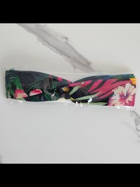 Floral Tropical Print Knotted Headband